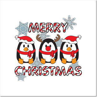 Christmas Penguins Posters and Art